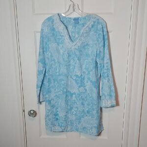 J.Mclaughlin Light Blue Paisley Tunic Top